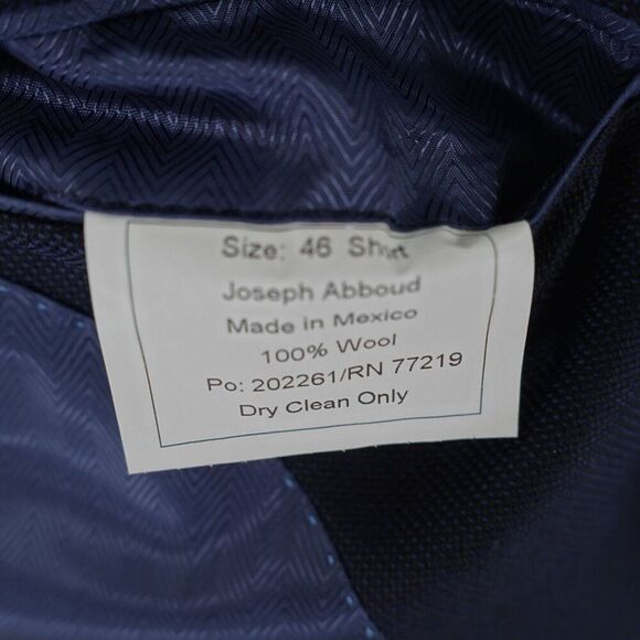 Joseph Abboud Reda Super 100s Wool Blue Basketweave 2 Silver Button Blazer 44S - Picture 11 of 14